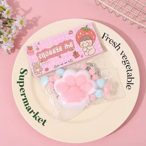 柔らかいスクイーズ猫の足のストレスリリーフトイ - カワイイスクイーズ減圧フィジェットは不安のために、子供と大人へのストレスの贈り物 8ベストセールススカイジカワイイ-2