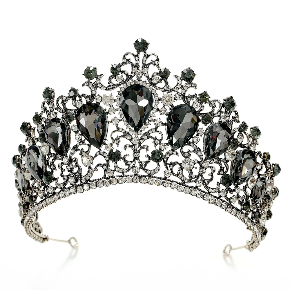 Graceful Big Crystal Tiaras for Brides Princess Diadem Party Prom Wedding Crown Hair Jewelry Bridal Head Accessories