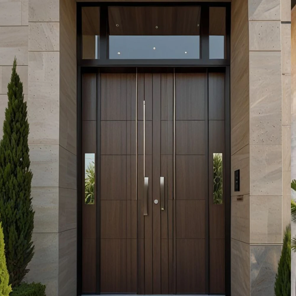 باب بابية مزدوجة مدخل بوابة أمان أمامية دخول الأبواب الرئيسية الخارجية الداخلية محور الباب الألومنيوم ديكور المنزل مخصص