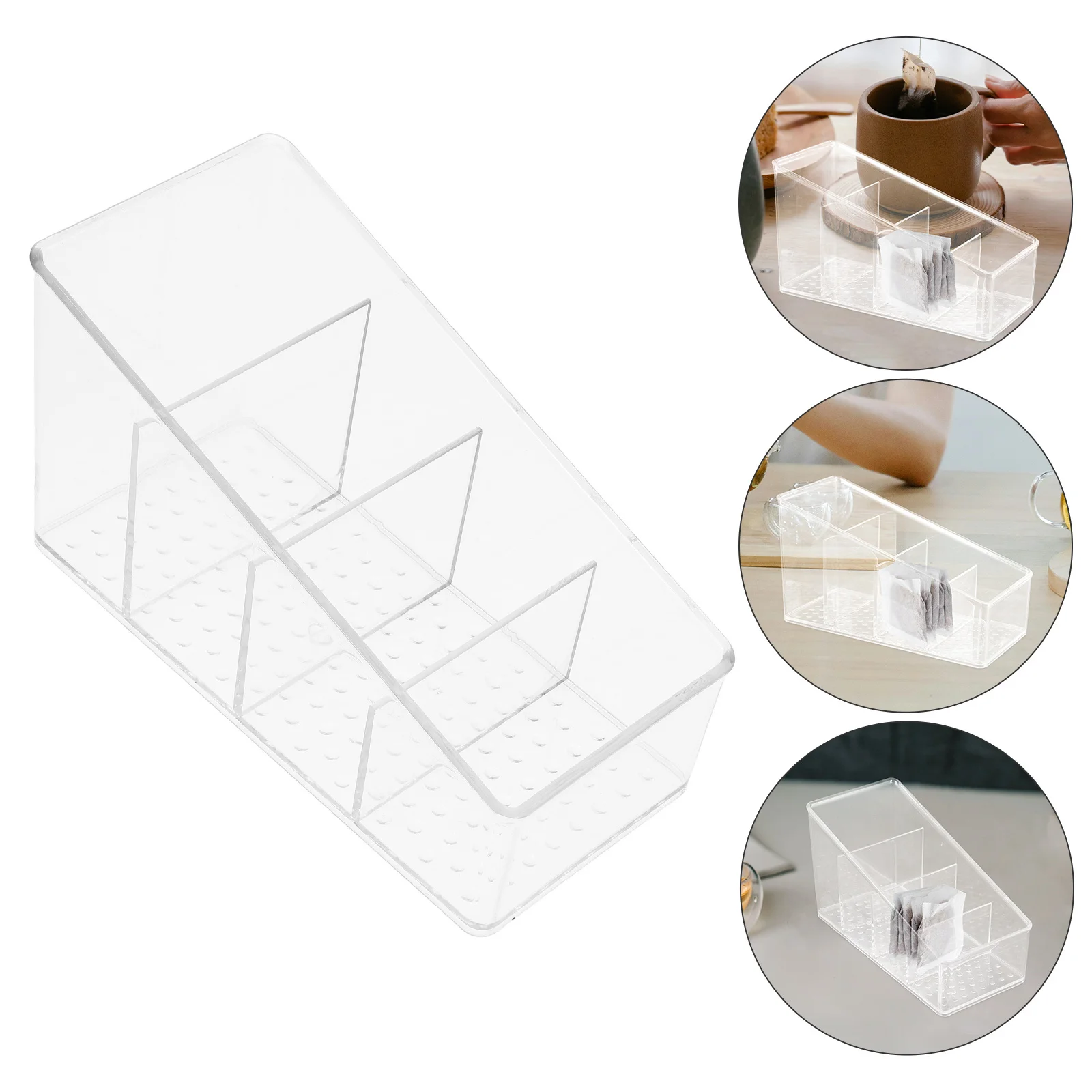 

Tea Bag Storage Box With Compartments For Kitchen Coffee Station Organizer Sugar Packet Holder Desktop Tea Bag Case