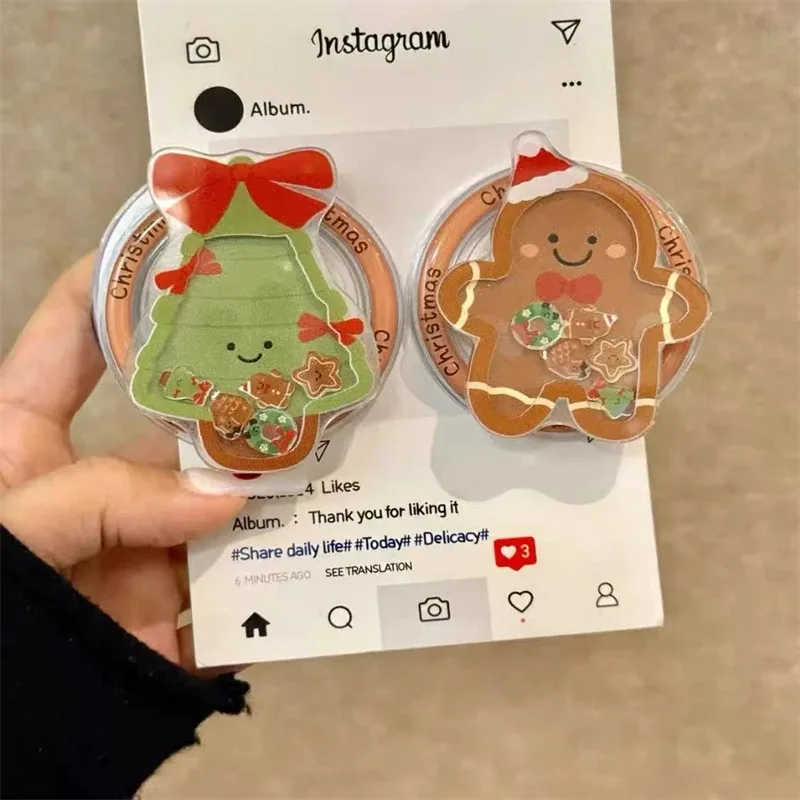 

Fashion Christmas Tree Gingerbread Man Phone Magnetic Stand Holder Compatible With iPhone Universal Puppy Bracket Girl Gift