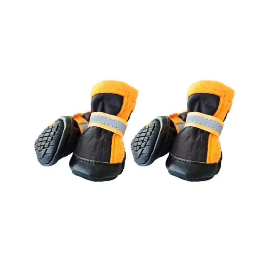 

4pcs/set Reflective Dog Shoes Anti Slip Lightweight Pet Foot Covers Adjustable Wear-resistant Pet Paw Protector Outdoor