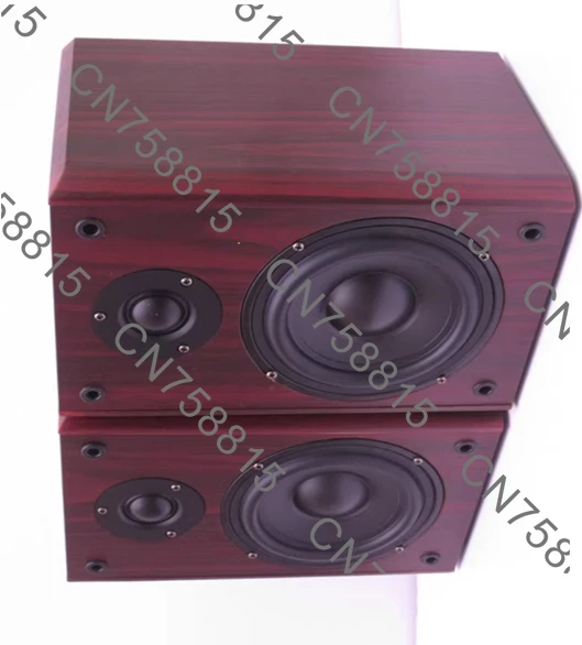 

Hanging surround high fidelity audiophile audio wooden speakers, 5.25 inch desktop monitor bookshelf type