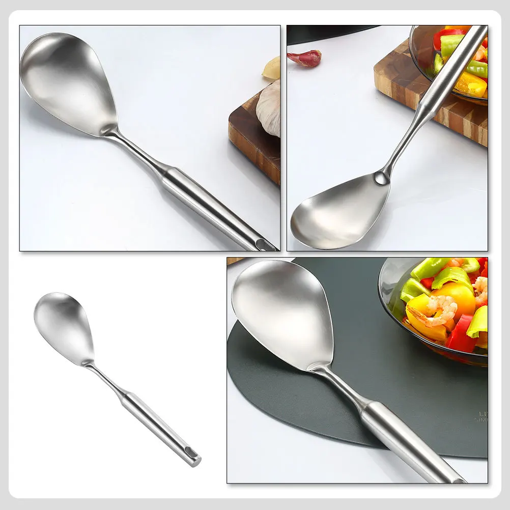 

Stainless Steel Rice Spoon 2.8 Inch Compact Wear-Resistant Reusable Kitchen Rice Paddle Scooper Household Food Tool