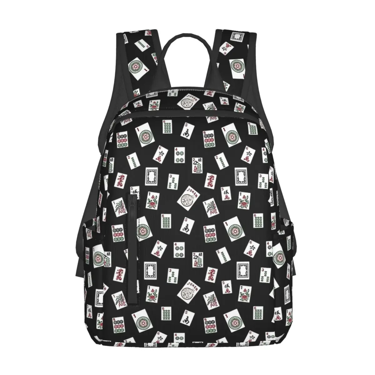 

Черный рюкзак для маджонга, рюкзак большой емкости для мальчиков и девочек, школьная сумка, сумки на плечо для мужчин и женщин