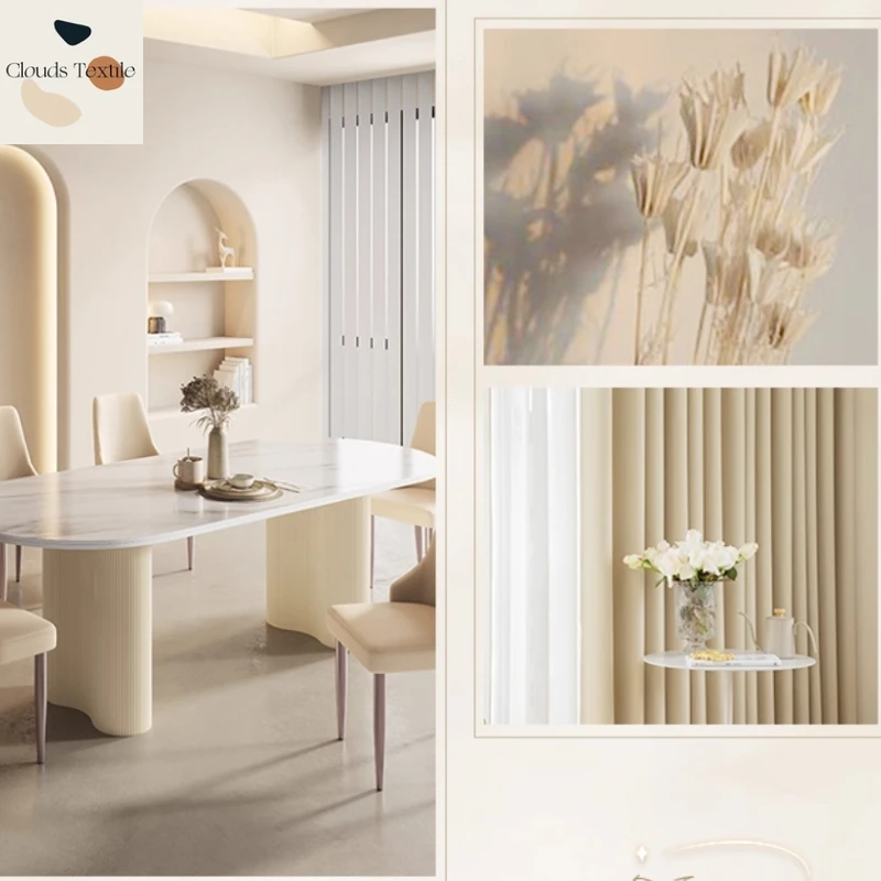 

Custom Size！！Modern Minimalist Heat-insulating and Sun-protective Full Blackout Curtains for Living Dining Room Bedroom Decor