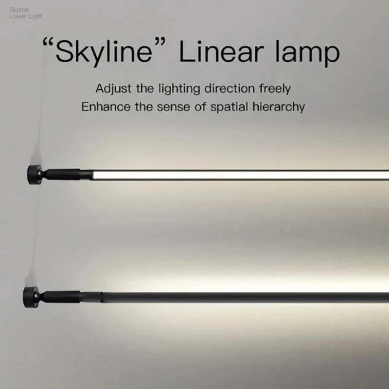 Imagem -05 - Moderno Preto Branco Linear Lâmpada de Parede Skyline Arandela Fundo Led Barra Tira Sala Estar Decoração Casa Luzes Luminária do Banheiro