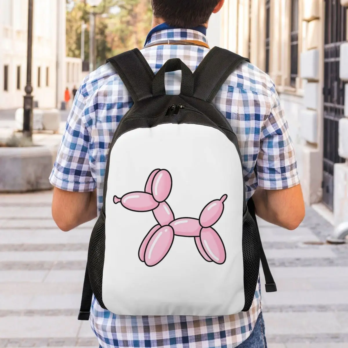 حقيبة ظهر مدرسية للطلاب باللون الكلب الوردي للمشي لمسافات طويلة والسفر حقيبة نهارية للرجال والنساء حقيبة كتب عصرية حقائب كتف