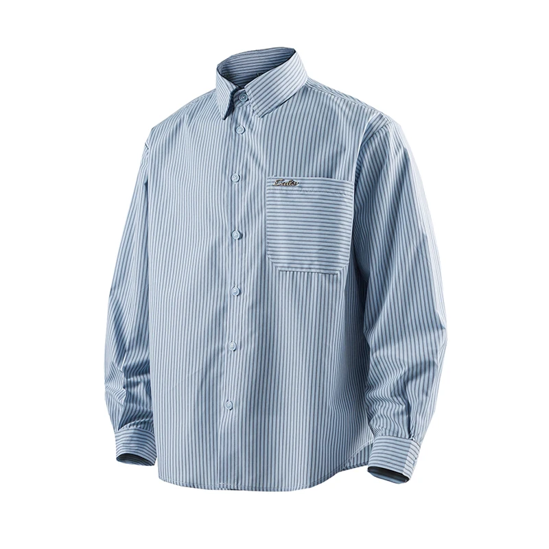 Man Spring Autumn Long Sleeve Stripe Cargo Shirts Cityboy Streetwear Fashion Loose Casual Oversize Shirt Couple Blouses