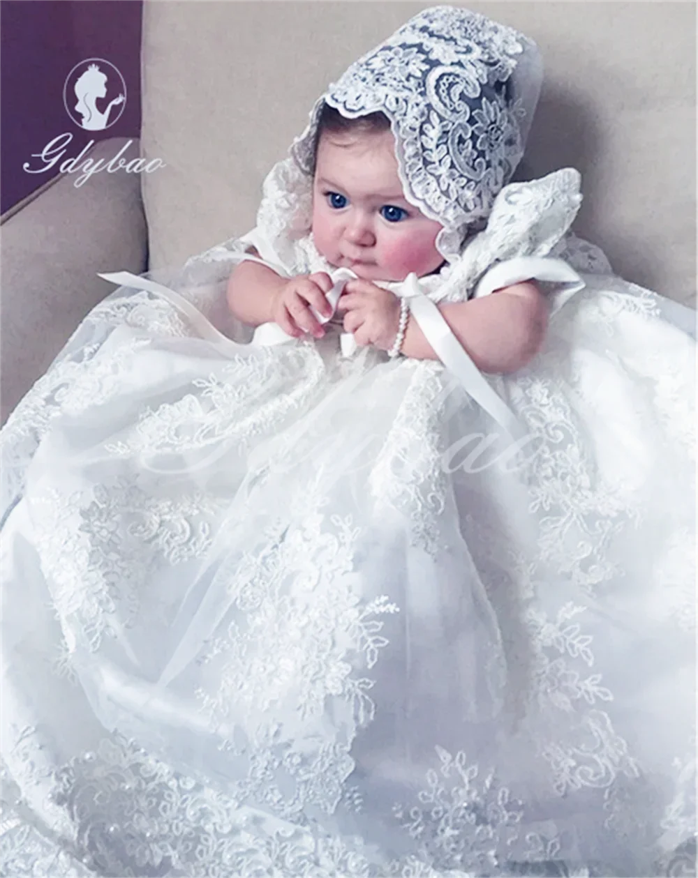 

Infant Baby Girls Flower Dresses Christening Gowns Newborn Babies Baptism Clothes Princess Tutu Birthday Party Wedding White