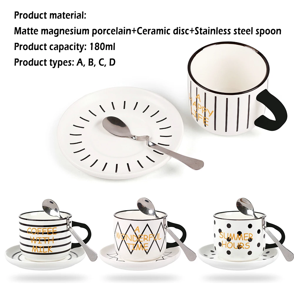 Minimalist Nordic style ceramic coffee cup set with drinking utensils and cups