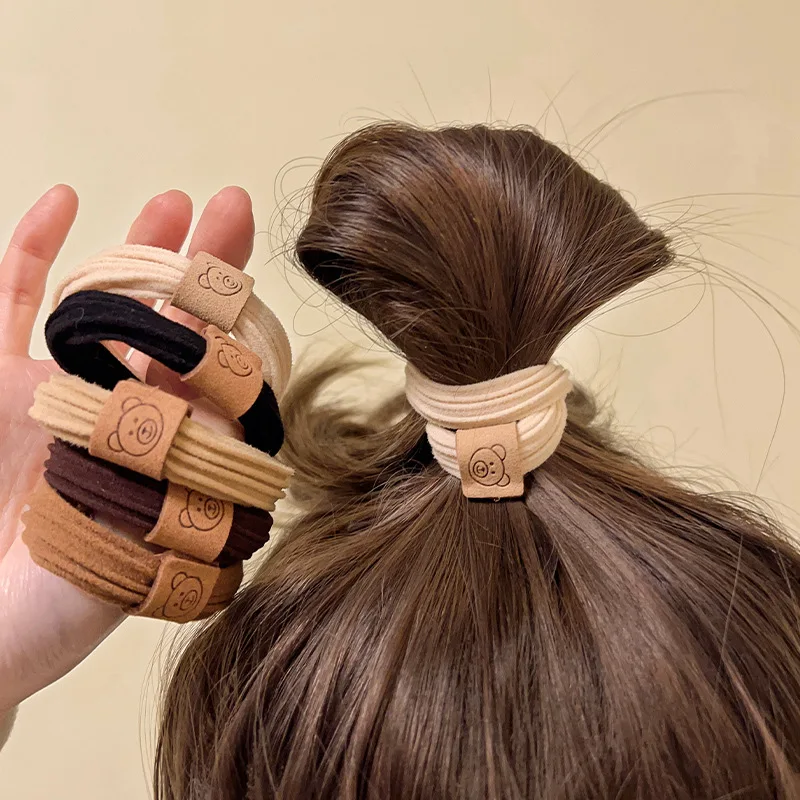 5 teile/satz dicke Bär Haar Gummibänder für Frauen elastische Haar gummi Dame Nylon Haar Seil Gummi Mädchen Haar gummis Stirnband Zubehör – Detail 8