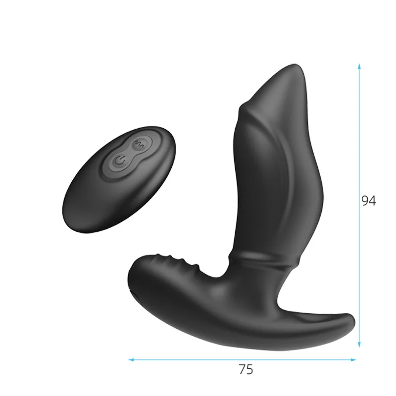 Prostate Massage Vibrator with Rolling Ball Anal Butt Plug Male Masturbator G Spot 10 Speed Vibrating Remote Control Sex Toys