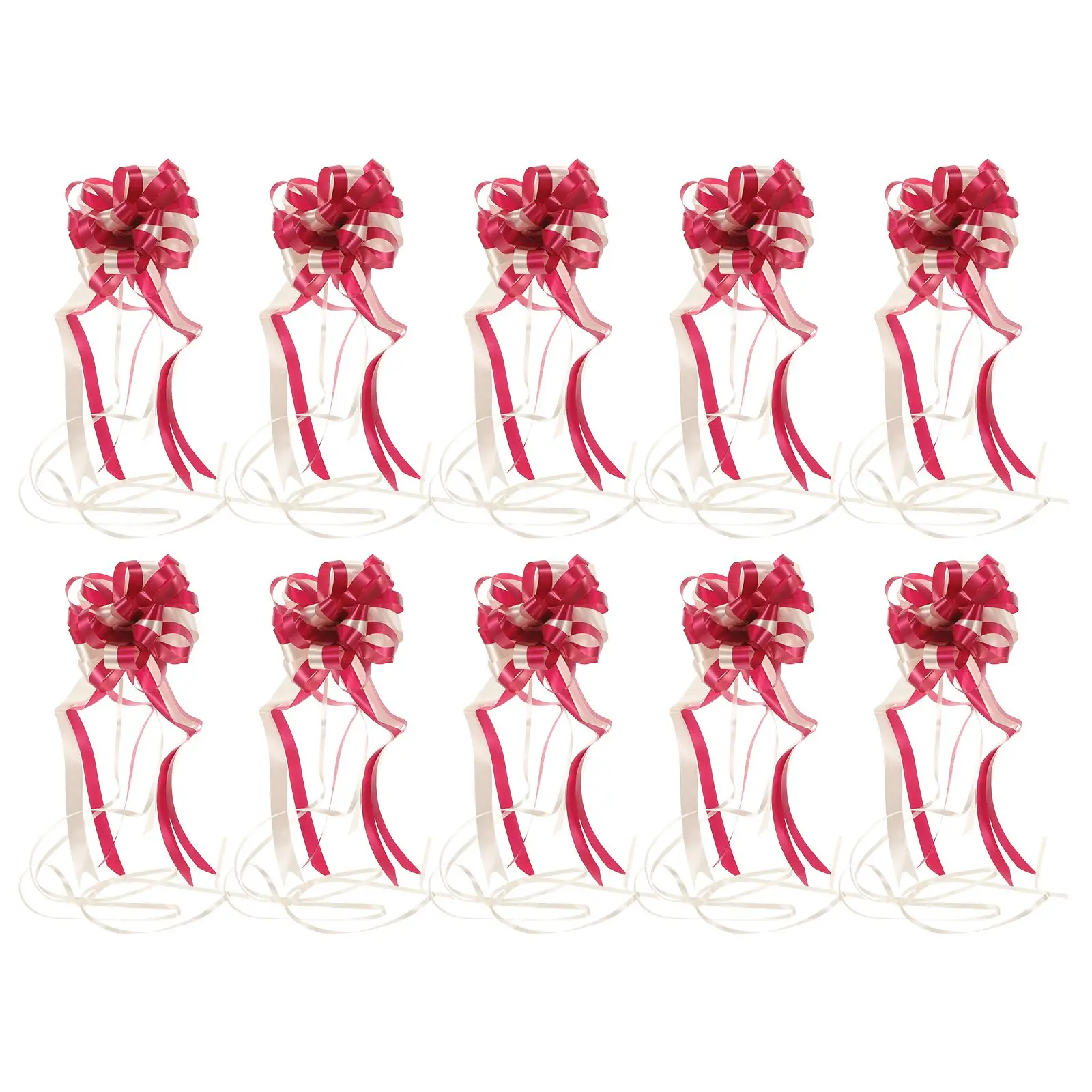 

10 Pcs Gift Pull Bows Hand Drawn Flowers Decoration Wrap Ribbon Bows Reusable Creative Festival Patterns Christmas Party