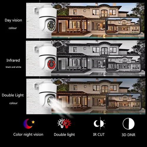 Imagen 2 del producto Cámara IP 4K POE PTZ seguridad Onvif visión nocturna en Color al aire libre inteligente AI P2P Pan Tilt con detección de movimiento Audio bidireccional ranura SD