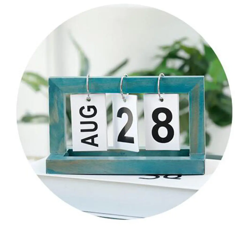Stylish Wooden Calendar with Convenient Page Flip Functionality Creative Design for Home Or Office Space Decoration Calendar