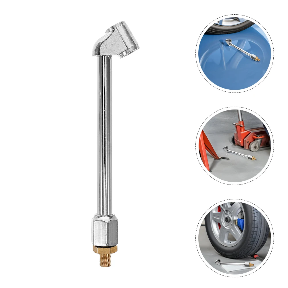 

3pcs Tire Inflation Nozzle Gas Hose Connector Air Release Extension Bike Female Chuck Silver Closed Flow Pumps for Cars