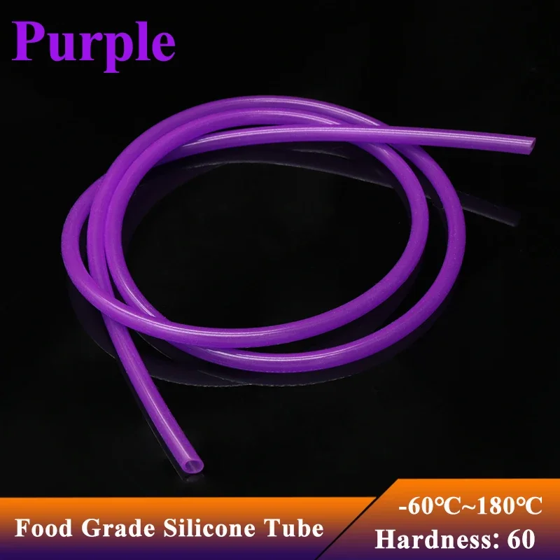 1/2/3/5/10M Purple Food Grade Silicone Rubber Hose IDxOD 2x4mm 3x5mm 4x6mm 4x7mm 5x7mm 6x8mm Flexible Nontoxic Silicone Tube