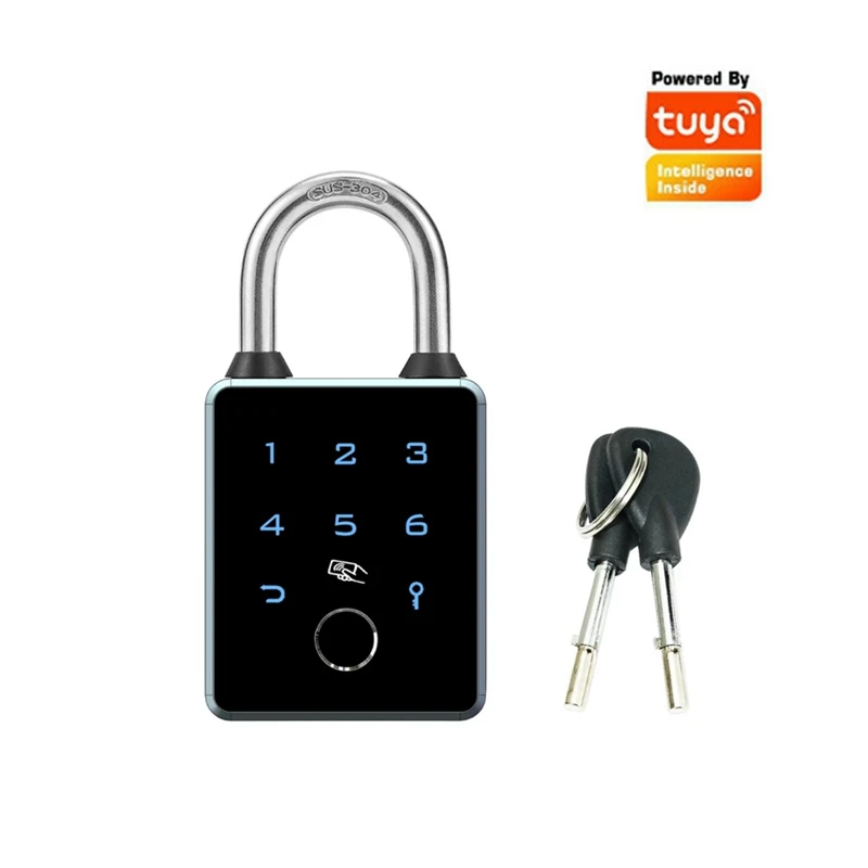 Tuya Bluetooth Fingerprint Padlock IC Card RFID Password Key NFC Unlock Way Waterproof IP65 Smart Electronic Door Lock