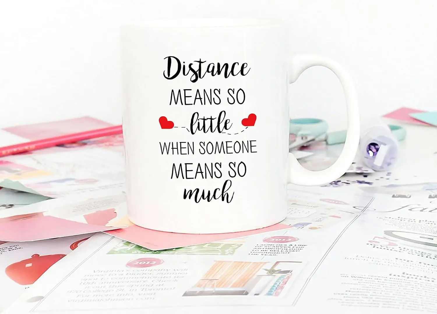 Remote Relationships Christmas Gift Long Distance Couple, Friends and Family Coffee Mugs, 320ml