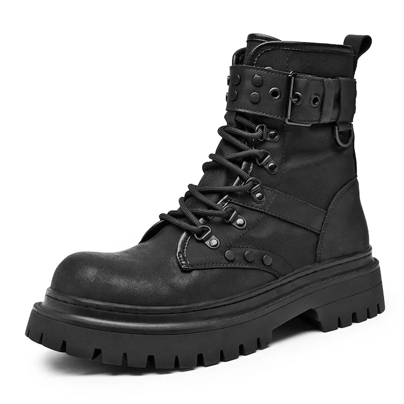 

italian brand designer boots for men casual platform shoes punk rock cowboy genuine leather boot cool high motorcycle botas male
