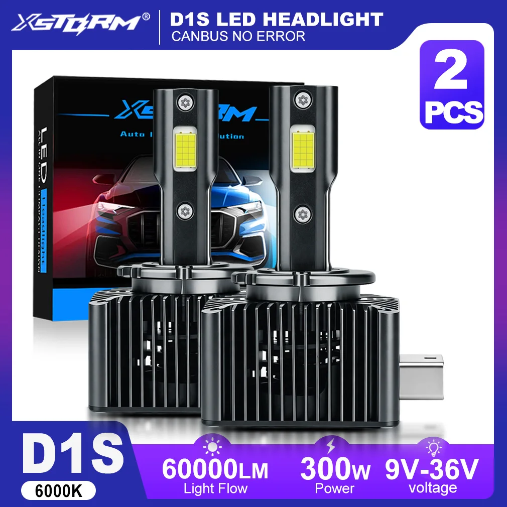 XSTORM D1S LED Headlights Canbus 60000LM 300W D2S D3S D4S LED Light for Car With Fan Auto Turbo Lamps 6000K 12V 36V Plug&Play