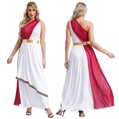 Feminino halloween antigo grego romano atena goddesses divindade rainha cosplay vestido igreja coro adoração robe chiffon toga túnica