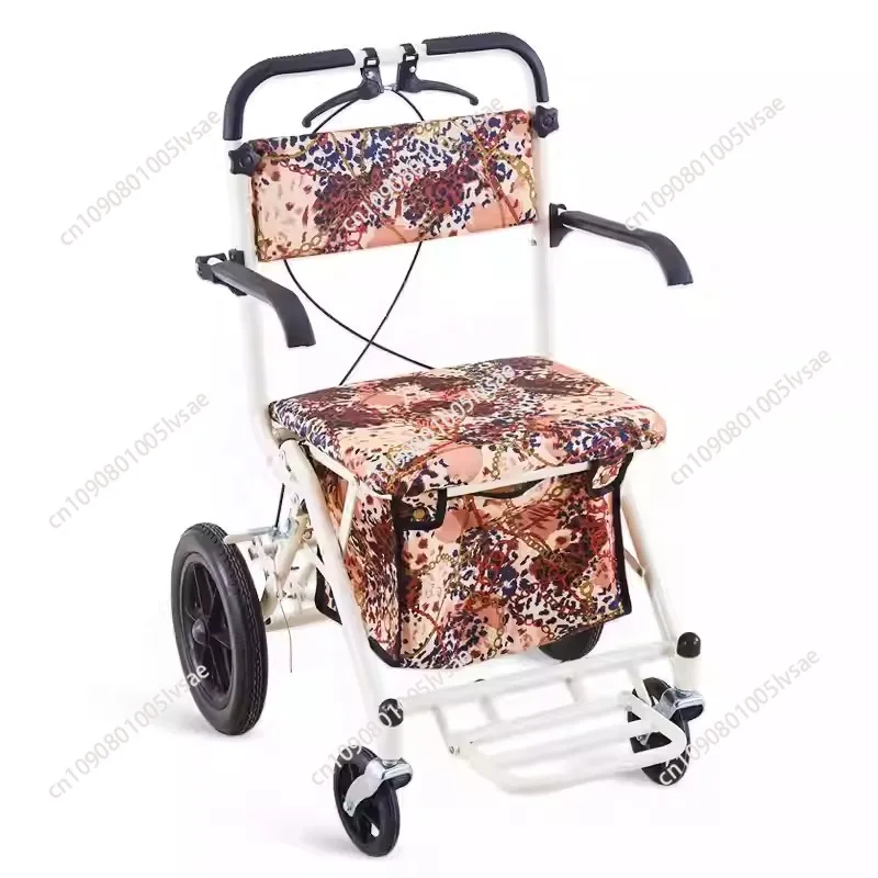 

Old people's walking cart folding shopping cart can take four rounds to buy food and push cart for the elderly.