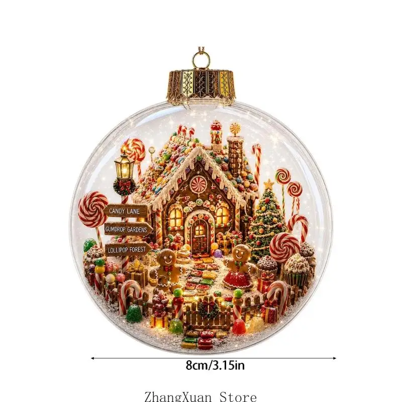 Leuchtende Weihnachtskugel-Ornament mit 3D-Szene für Weihnachtsbaum-Eingänge, Styling 3XUF – Detail 6
