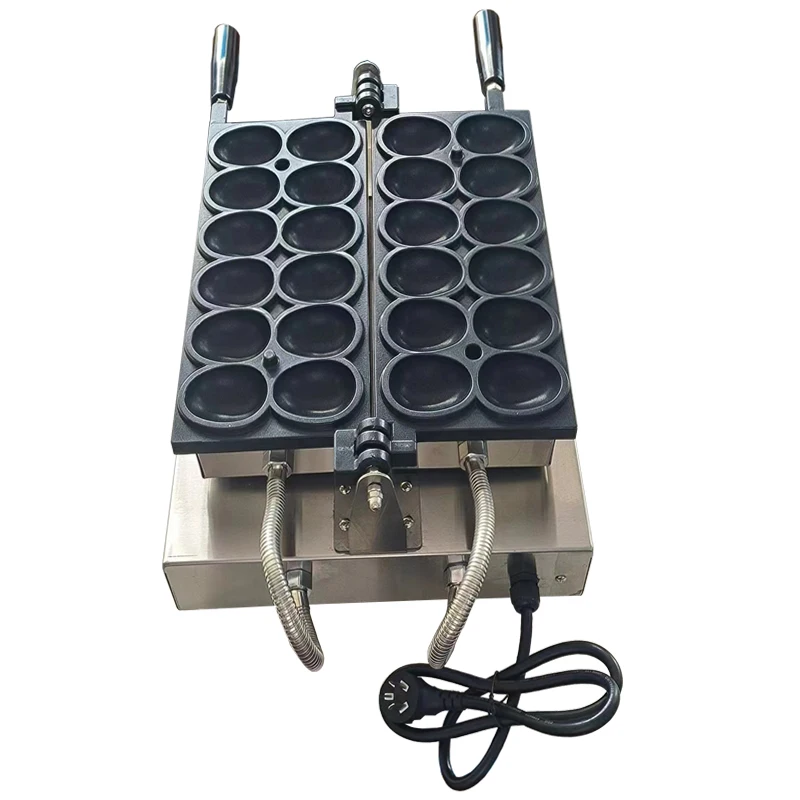 Digital Temperature Control Cheese Smile Egg Shape Waffle Machine 12Pcs Egg Ball Waffle Maker Non-Stick Coating Waffle Machine