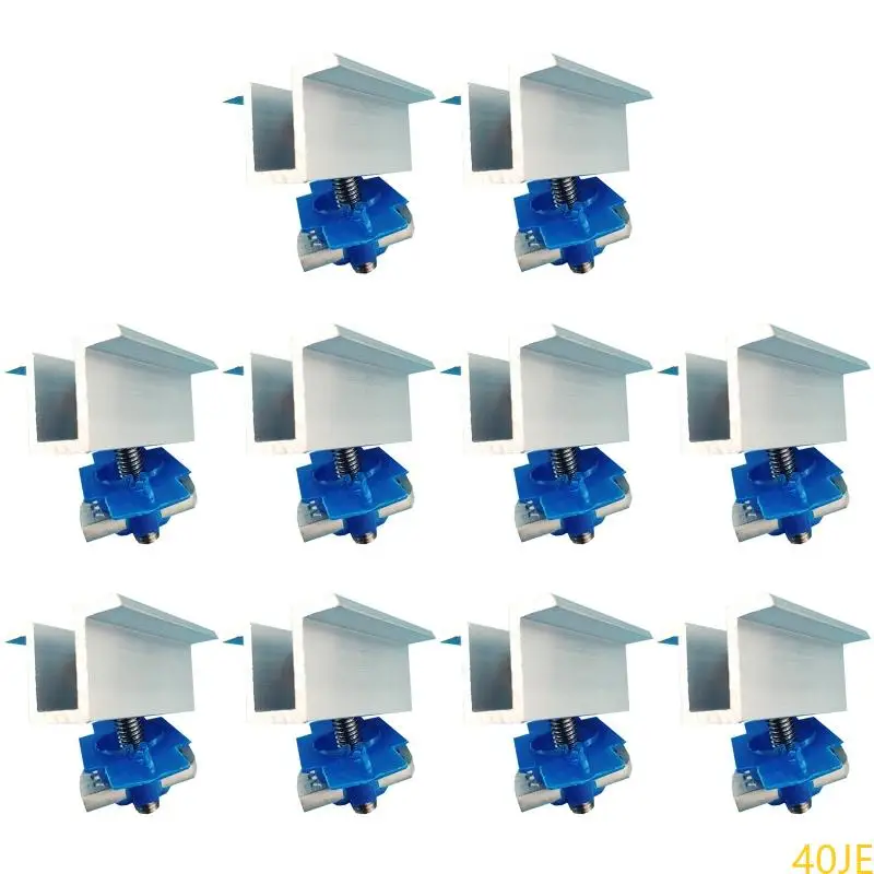 

40JE 10 Pcs Aluminum Alloy Solar Panel Clamps Solar Panel Mounting Bracket Clamp Photovoltaic Mounting Bracket Durable
