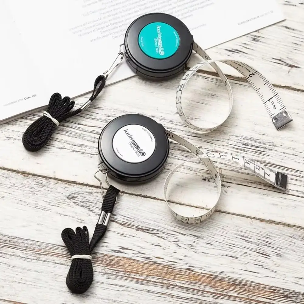 Centimeter Inch 1.5m Tape Measure Double Scale Plastic Keychain Tape Measur Retractable Tailor Craft Soft Cloth Ruler Key Ring