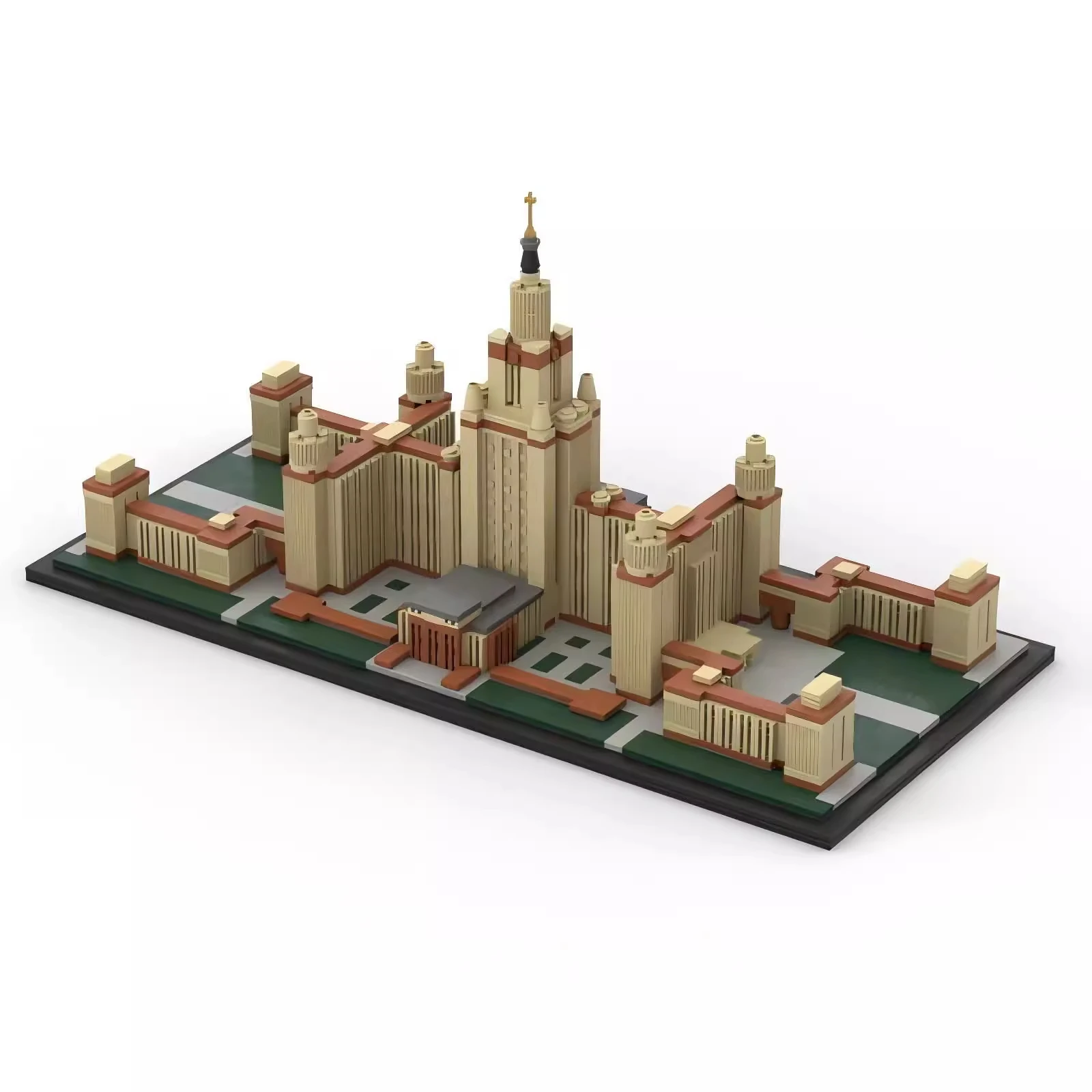 MOC Moscow State University Skyline Architecture Street View Series Assembly High difficulty Building Block Model Set Male