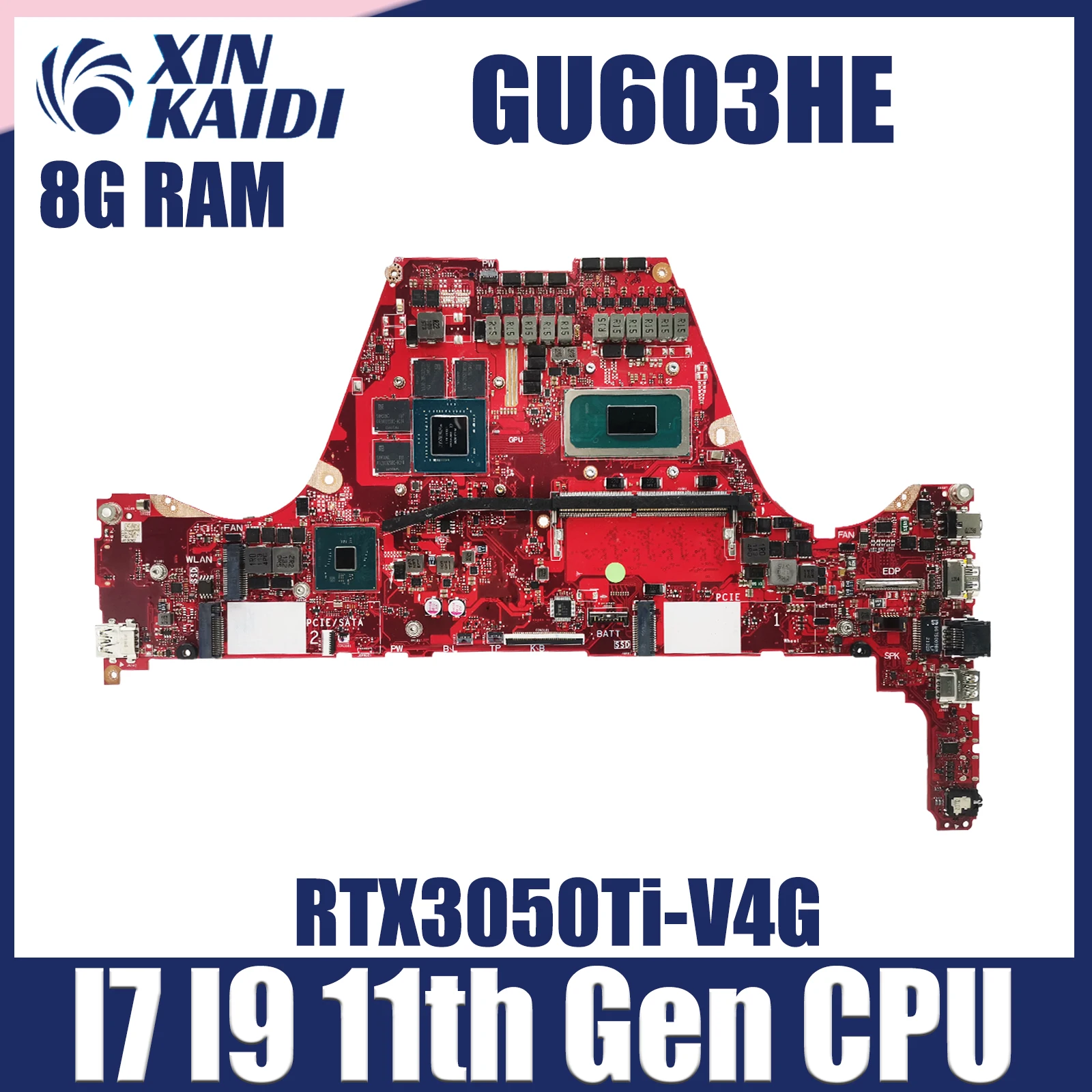 

GU603HE Mainboard For Asus ROG Zephyrus M16 GU603HE GU603H Laptop Motherboard With i7-11800H i9-11900H RTX3050Ti V4G 8GB