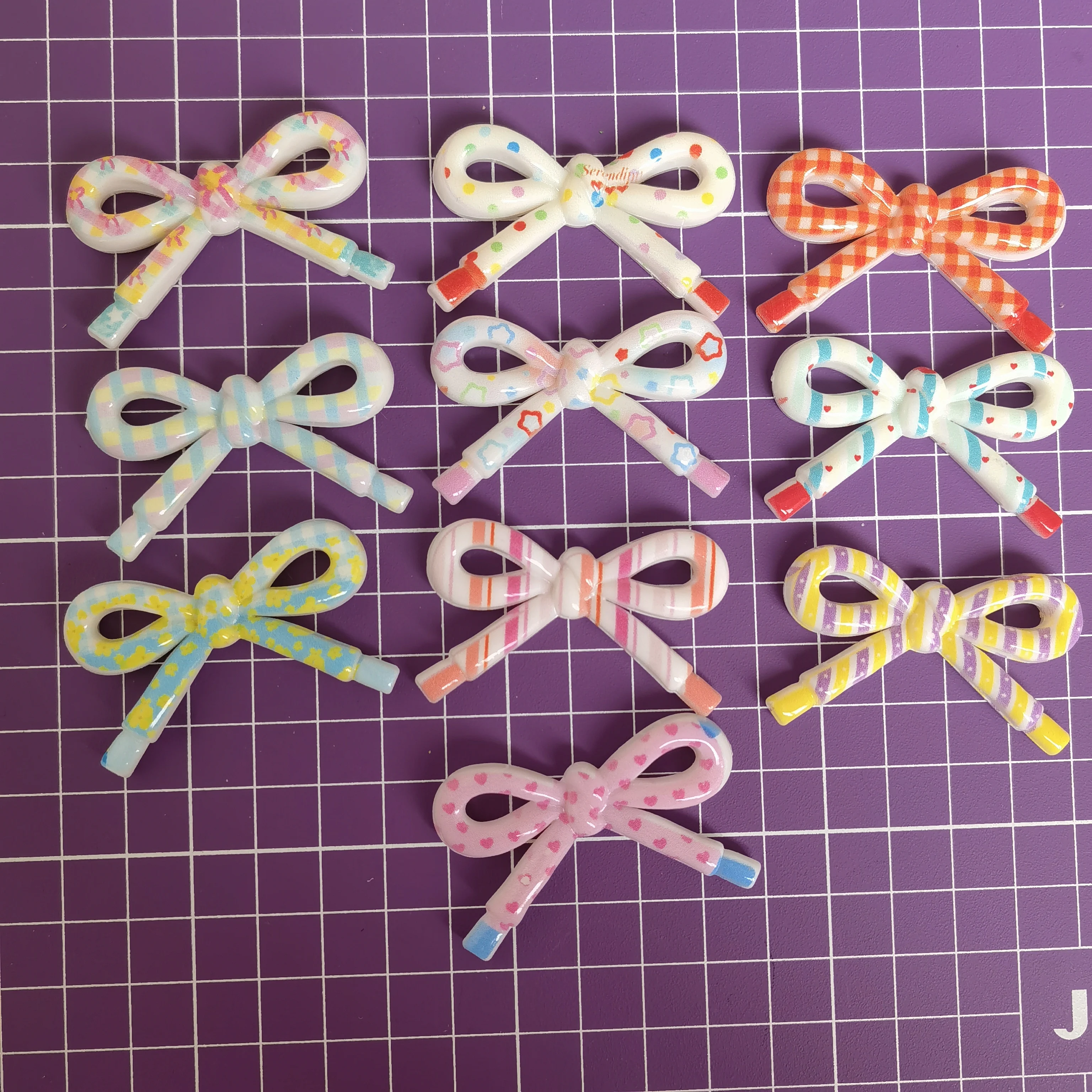 Colorful Polka Dot Bow Resin Flatback Charms for Diy Resin Crafts Materials Scrapbooking Embellishment