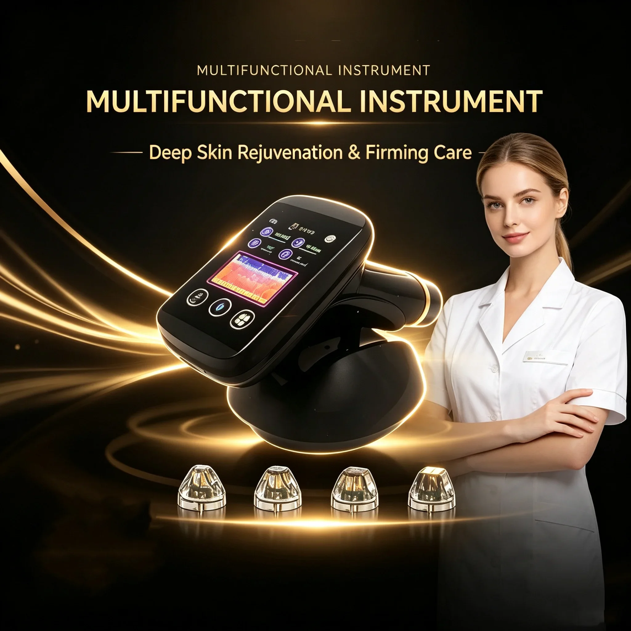 Handheld Gold Facial Rejuvenation, Firming, Smoothing, Acne Scars, Multi-functional Instrument For Beauty Salons