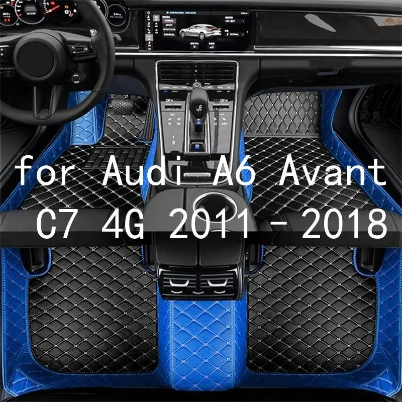 TPE Allwetter-Autofußmatten für Audi A6 Avant C7 4G 2011–2018, 3D-Präzisionsanpassung, geruchlos, wasserdicht, staubdicht, strapazierfähig, kompletter Satz für Fahrer- und Beifahrerseite, hintere