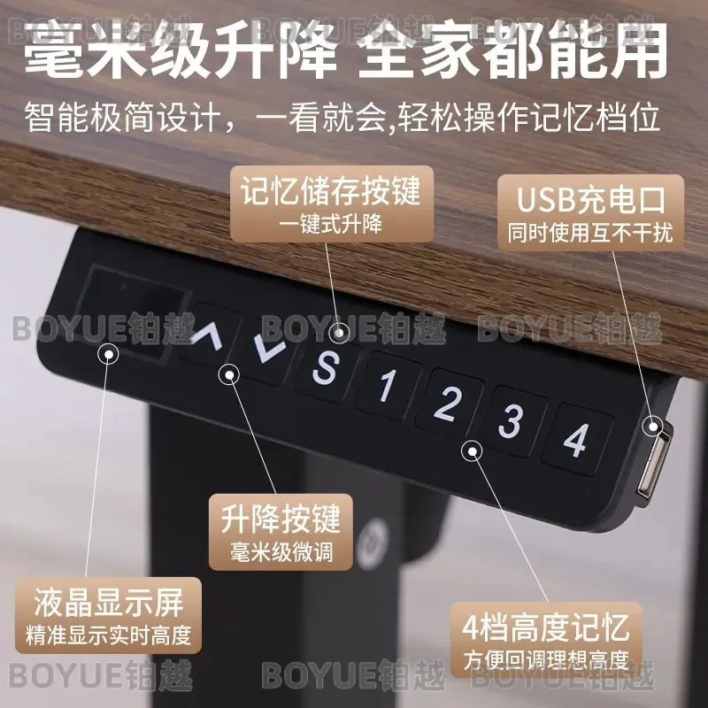 Electric Standing Desk Dual Motor Height Adjustable Metal Frame Sit Stand Workstation Ergonomic Computer Table for Home