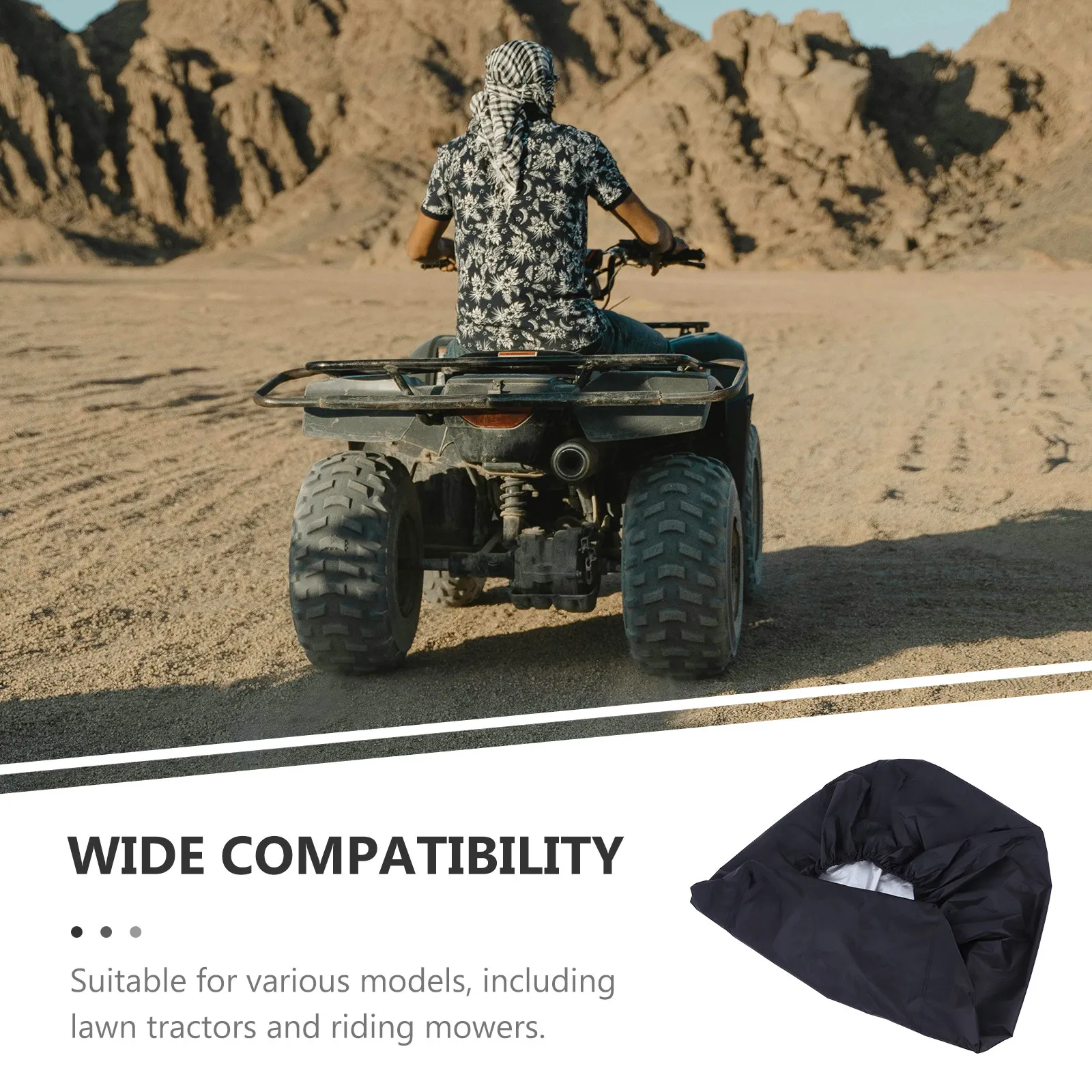 Heavy Duty Waterproof Lawn Tractor Cover Oxford Fabric Full Coverage Elastic Band for Garden Mowers Winter Rain Snow Outdoor