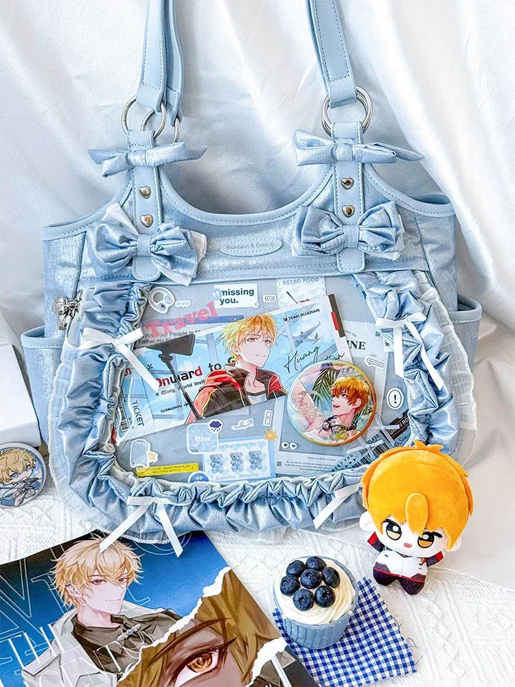 Black silver Handbag Original Apron Pain Bag Butterfly Festival Satin Shoulder Bag Cute Large Capacity Handbag Baby Bags