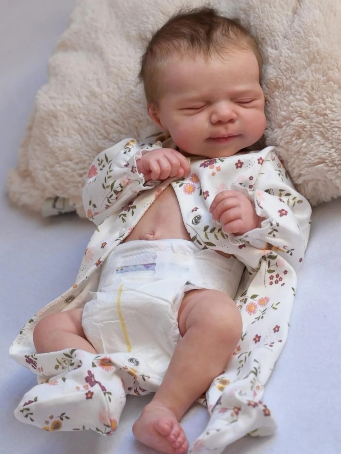 

Реалистичная готовая кукла Bebe Reborn 48 см — 19-дюймовая силиконовая виниловая кукла для девочек, игрушка ручной работы — идеальный рождественский подарок для девочек