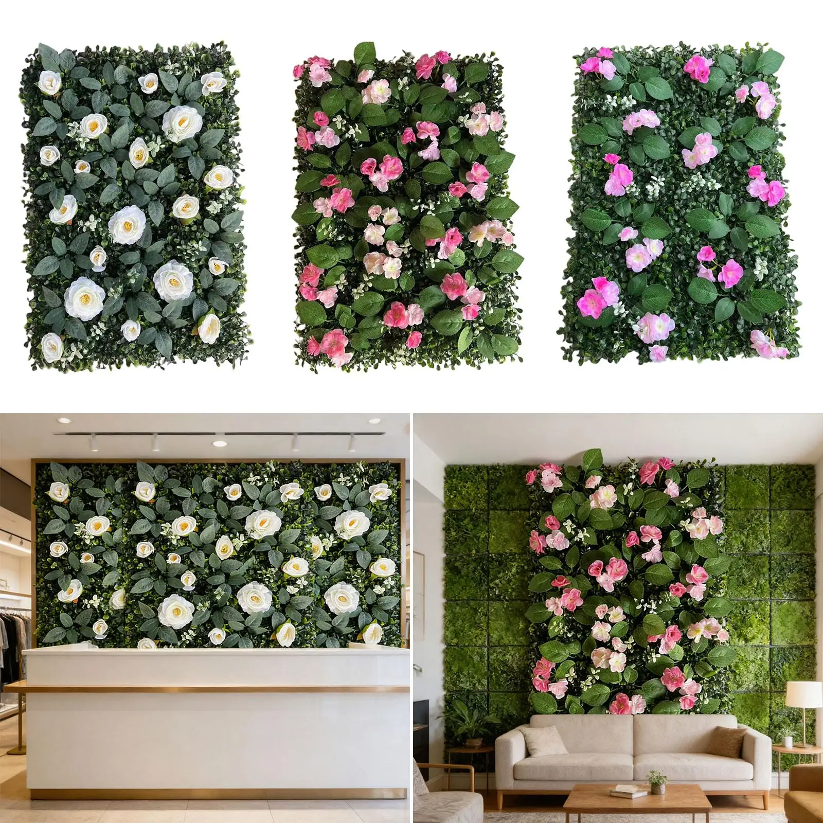 Panneau mural végétal artificiel de haute qualité, boîte à fleurs carrée pour la décoration de la maison, chambre à coucher, salon, anniversaire
