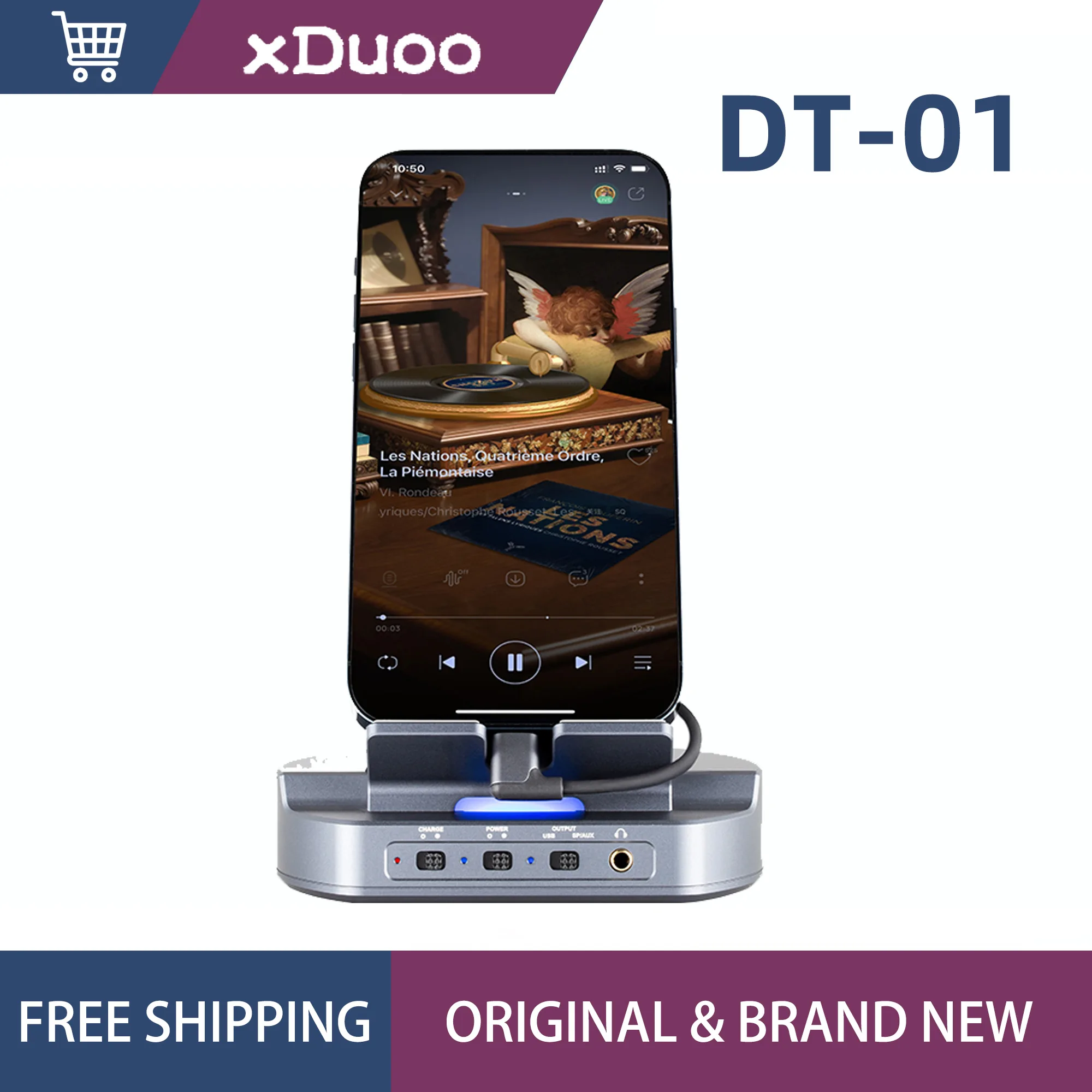 XDUOO DT-01 HiFi Turntable For Phone Convert USB to Coaxial/Optical/Aux USB support DSD256 32Bit/384kHz