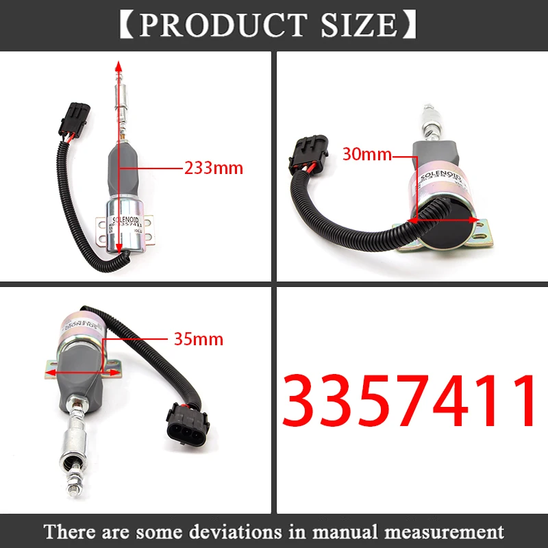 Diesel Combustível Bomba solenóide Válvula, Peças de grupo gerador, Combustível Shutoff Valve, 12V, 961000780034, 2TB130805, 3357411, 3357411