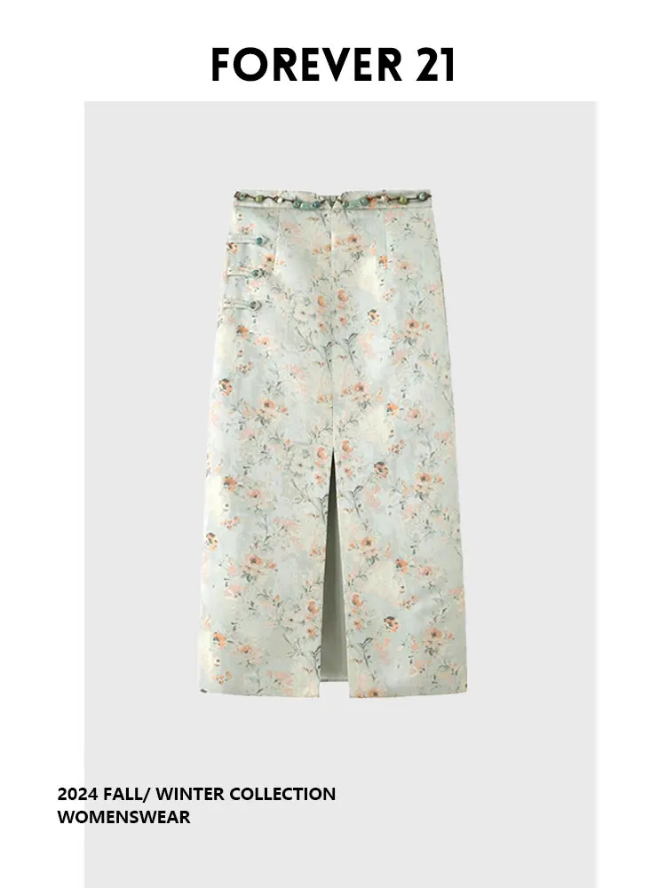 

Ретро-юбка миди в китайском стиле Forever 2, ручная работа, с вышивкой бисером и рисунком масляной живописи, для женщин с фигурами типа «груша», для повседневной носки