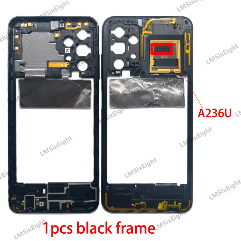 A23 For Samsung Galaxy A23 5G A236 Battery Case Housing Rear Door Lid Chassis Middle Frame Back Cover + Camera Lens Repair Parts