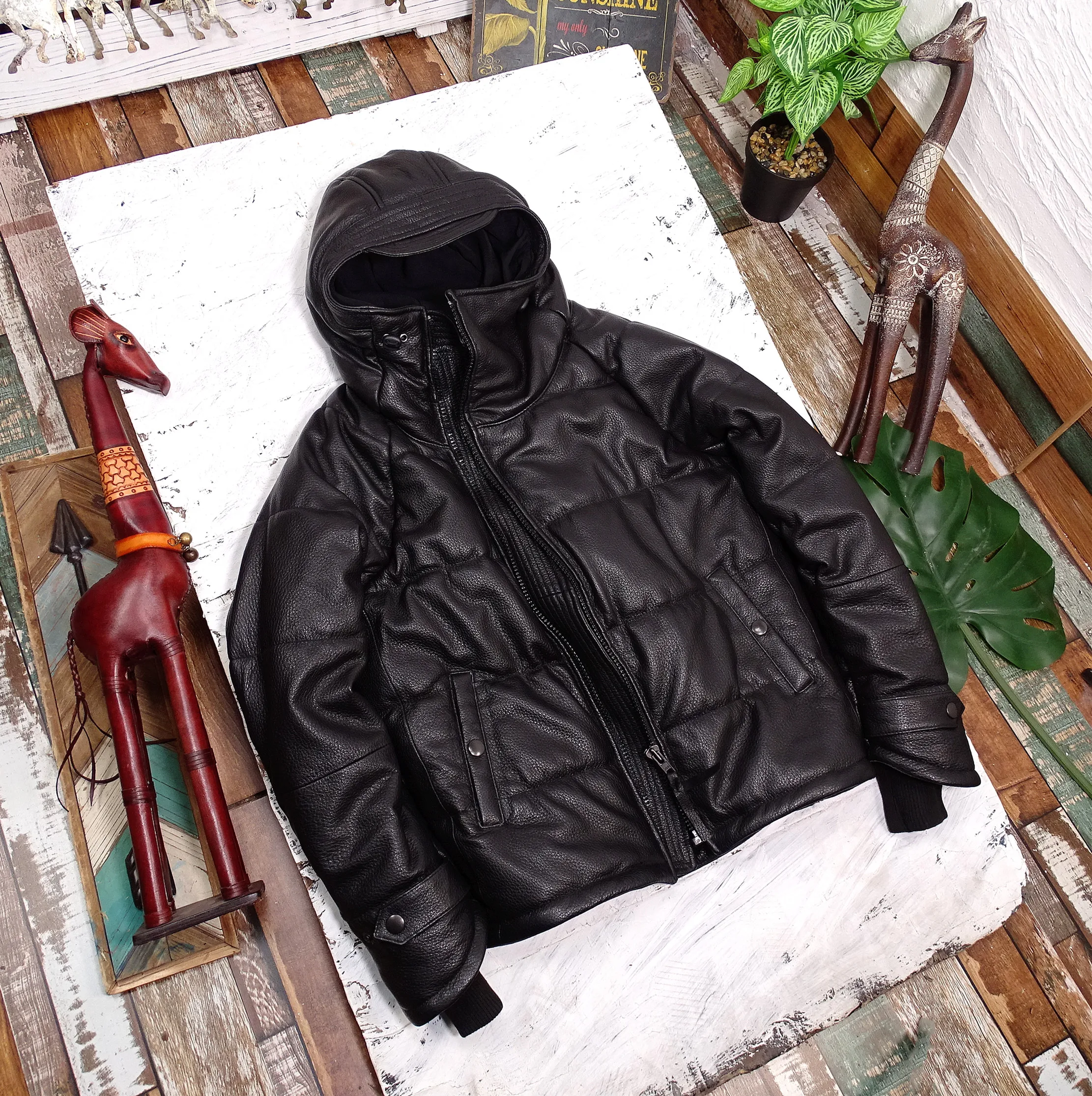 

Warm Cotton Jaet with Hat And Deer Skin Design Tear-Proof Wear-Proof Thi And Soft for Youth Casual Winter Faion