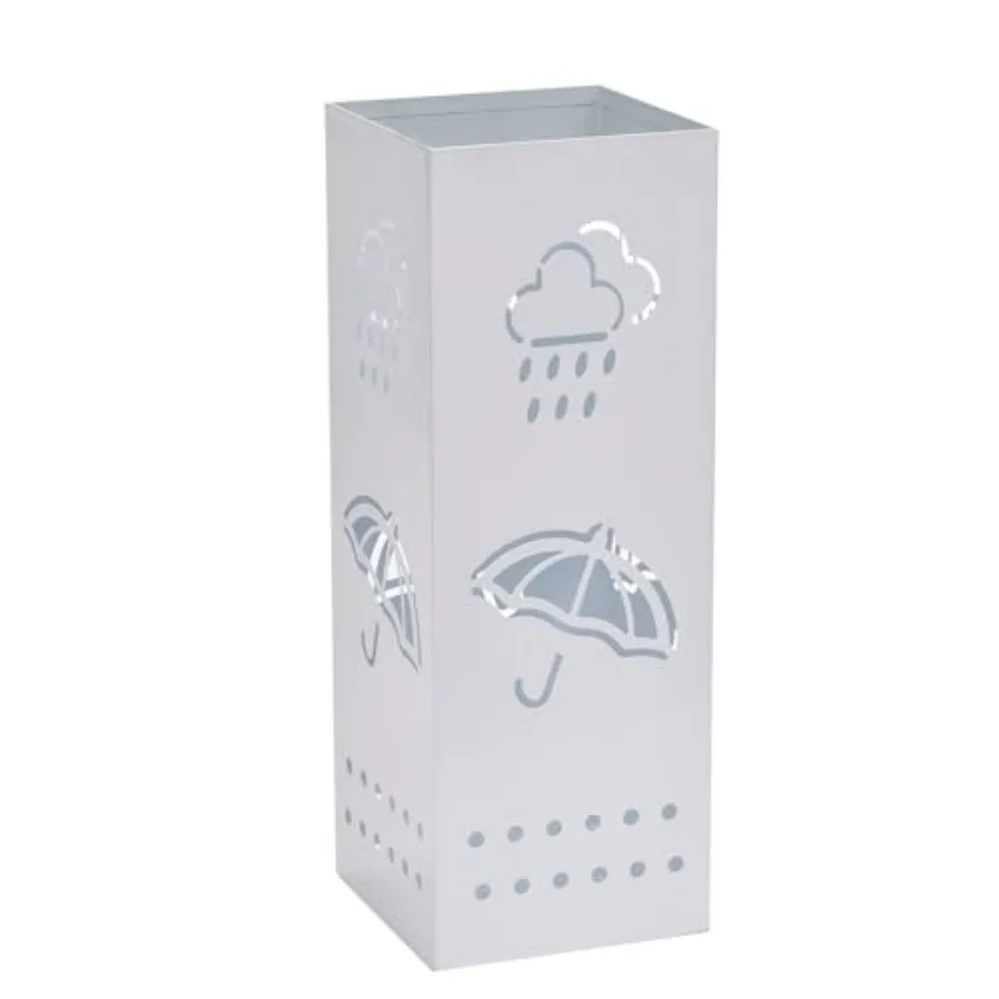 

Металлическая подставка для зонтов для прихожей 6 x 6 x 17 дюймов, белый квадратный органайзер для зонтов, отдельно стоящий держатель для зонтов для Raincoa