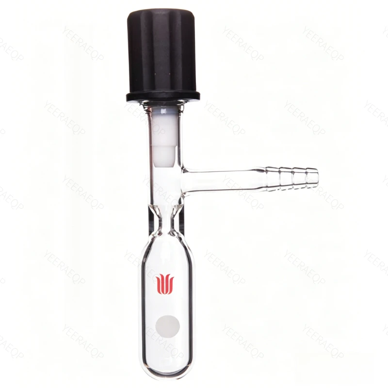 SYNTHWARE F58 Heavy Wall Schlenk Solvent Storage Bottle, Borosilicate Glass with Fully Wrapped PTFE High Vacuum Valve