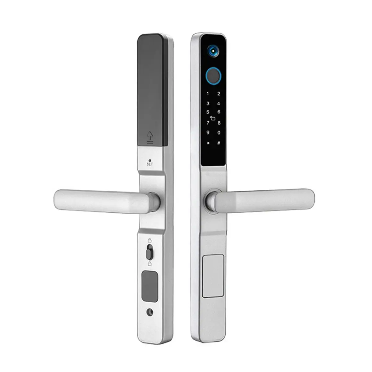 N05R Tuya WiFi Smart Door Lock with Camera Fingerprint RFID Password Access Sliding Security Peephole Doorbell 2885 Sliding